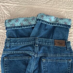 L.L. Bean Woman’s Flannel Lined Relaxed Fit Blue Jeans 10